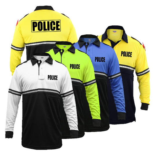 Stars Uniform Two Tone Police Long Sleeve Bike Patrol Shirt With Zipper Pocket product image