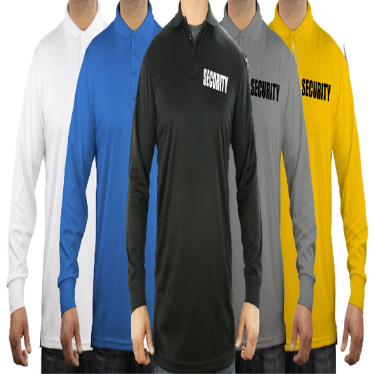 100% Polyester Security Tactical Performance Polo Long Sleeve Shirt product image