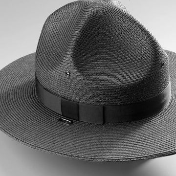 Stars Uniform Straw Triple Brim Campaign Hat (Black)