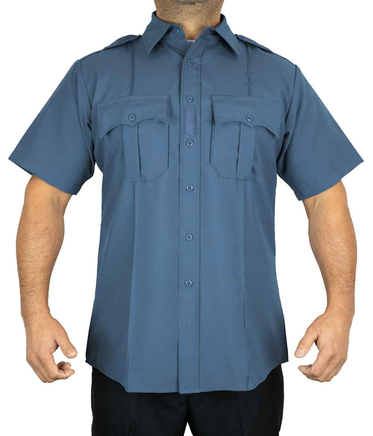 SALE 100% Polyester 4 Pocket Hidden Zipper Uniform Shirt - Short Sleeve