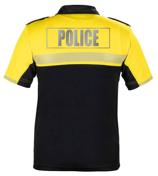 Stars Uniform 100% POLYESTER JERSEY KNIT TWO TONE REFLECTIVE POLICE BIKE PATROL POLO SHIRTS