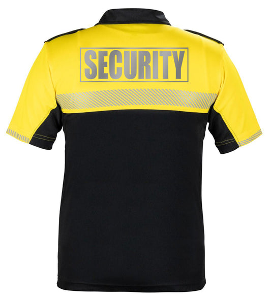 Stars Uniform 100% POLYESTER JERSEY KNIT TWO TONE REFLECTIVE SECURITY BIKE PATROL POLO SHIRTS - Alternate View