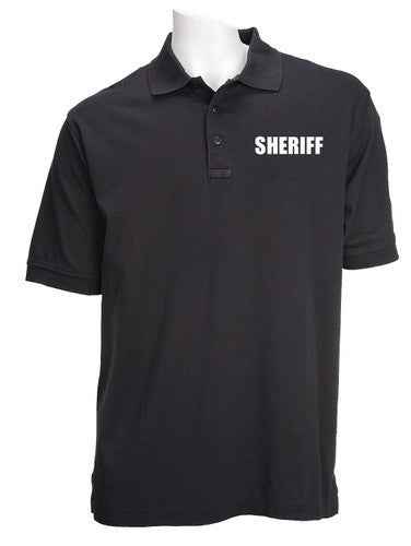 Stars Uniform 5.11 Black Tactical Jersey Short Sleeve Polo - White Sheriff ID