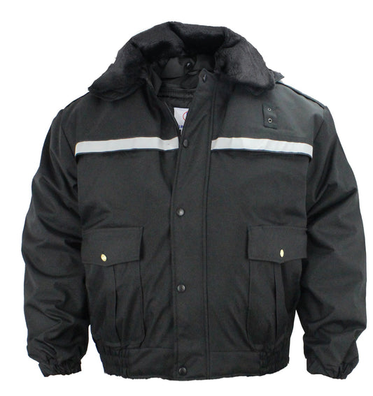 Stars Uniform All Season Deluxe Bomber Jacket with Reflective Stripes - Alternate View