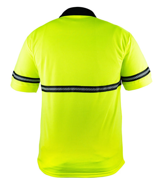 Stars Uniform High Visibility Polo Shirt with Reflective Hash Stripe - Alternate View