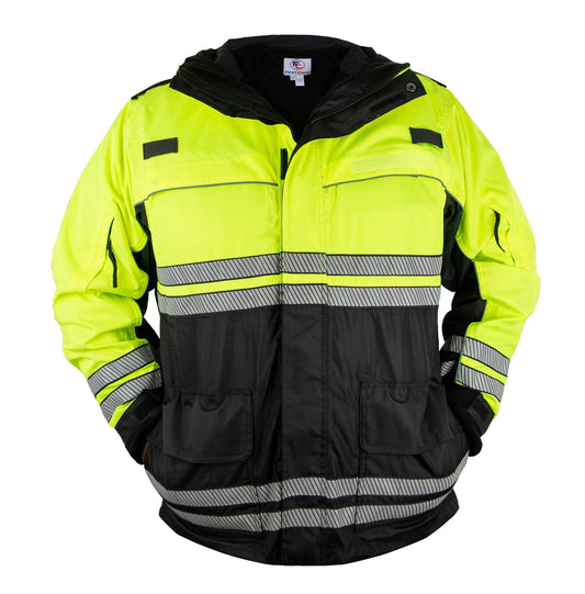 Stars Uniform High Visibility Waterproof Parkas with Reflective Striping - Alternate View