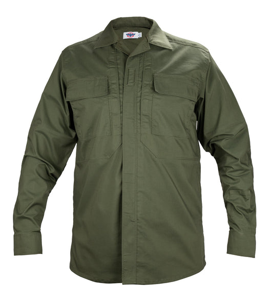 Stars Uniform Long Sleeve Zippered Tactical Poly Cotton Rip-Stop BDU Shirt - Alternate View