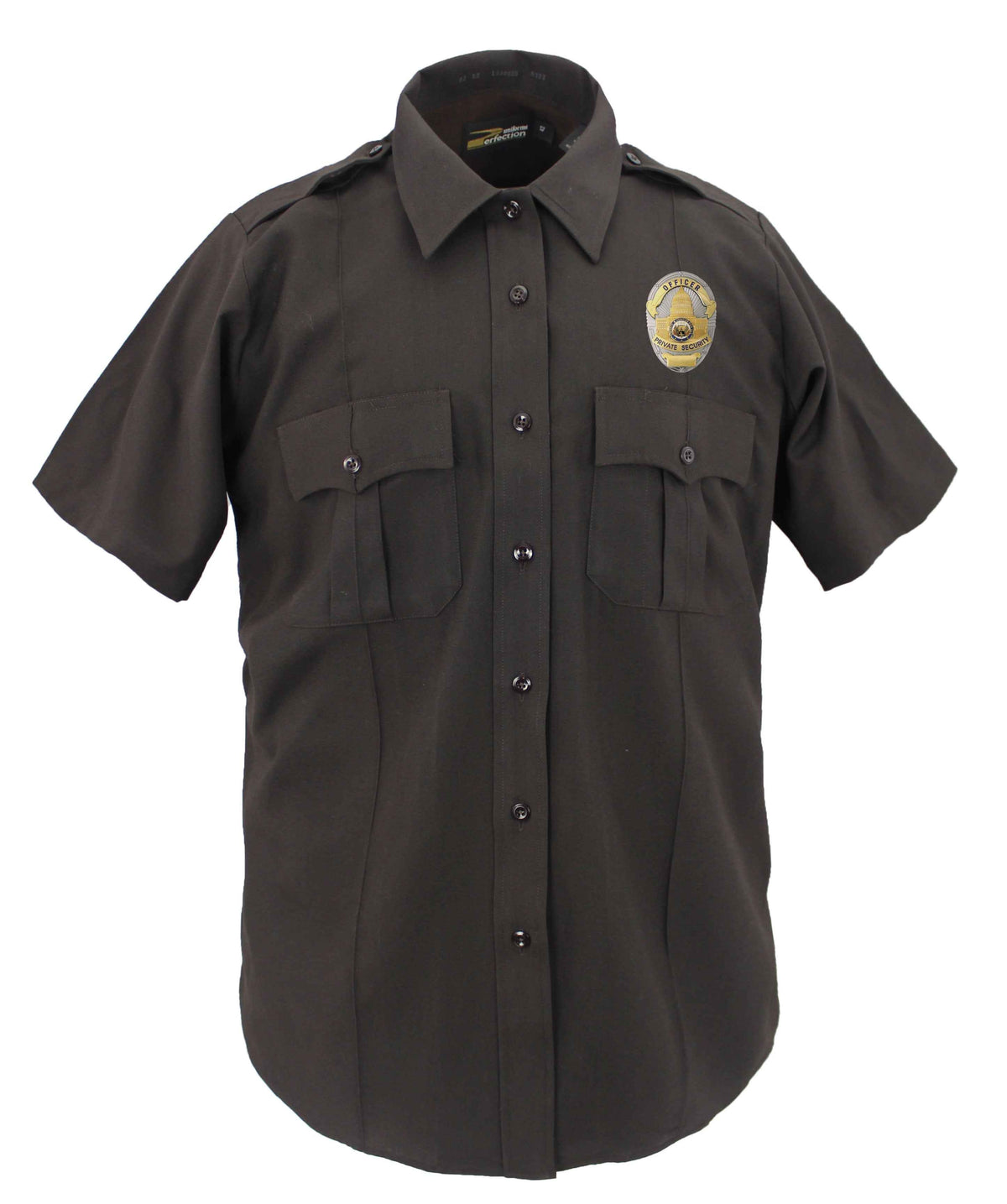 Stars Uniform Perfection Uniform Women's Poly-Rayon Short Sleeve uniform Shirt Dark Brown