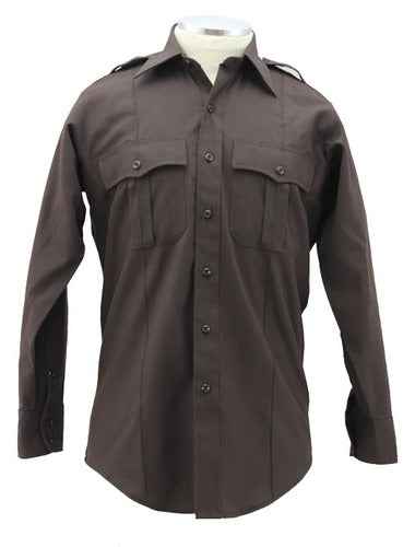 Stars Uniform Poly-Rayon Long Sleeve Uniform Shirts (Brown)