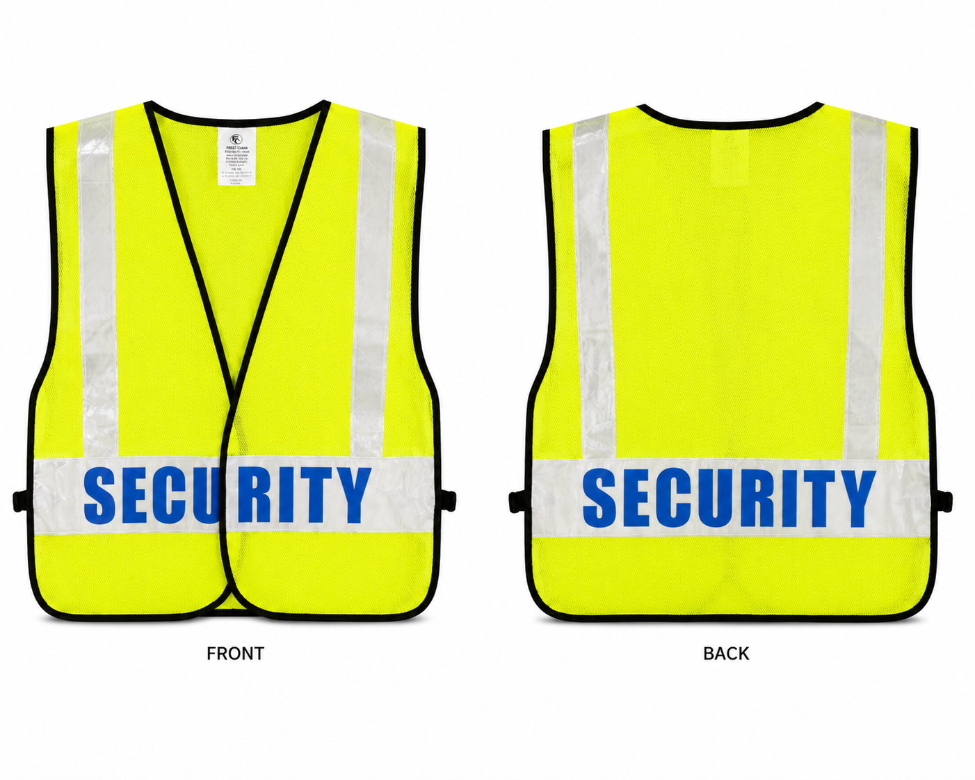 Stars Uniform Reflective Safety Vests with Message ID (Lime Green) - Detail View 9