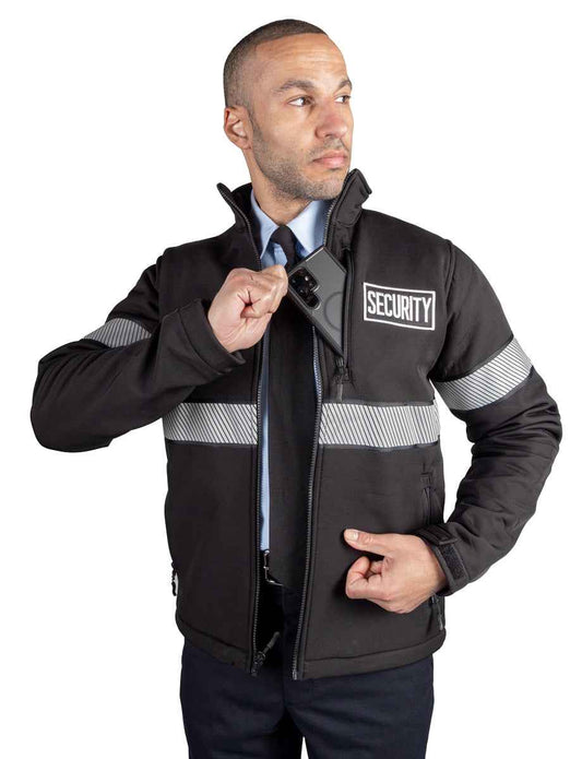 Stars Uniform Ryno Gear Reflective Security Soft Shell Jacket with Stripes