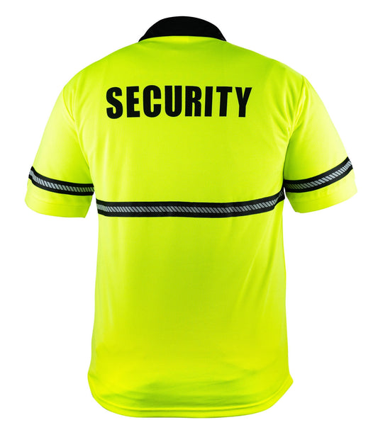 Stars Uniform Security High Visibility Polo Shirt with Reflective Hash Stripe - Alternate View