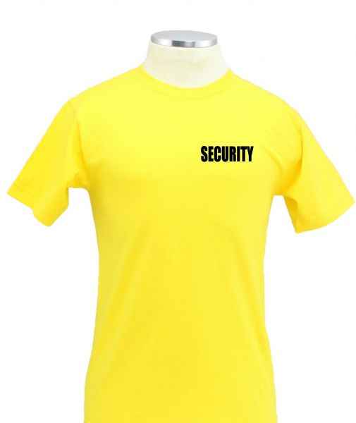 Stars Uniform Security ID Short Sleeves T Shirts Front and Back - Yellow With Black ID