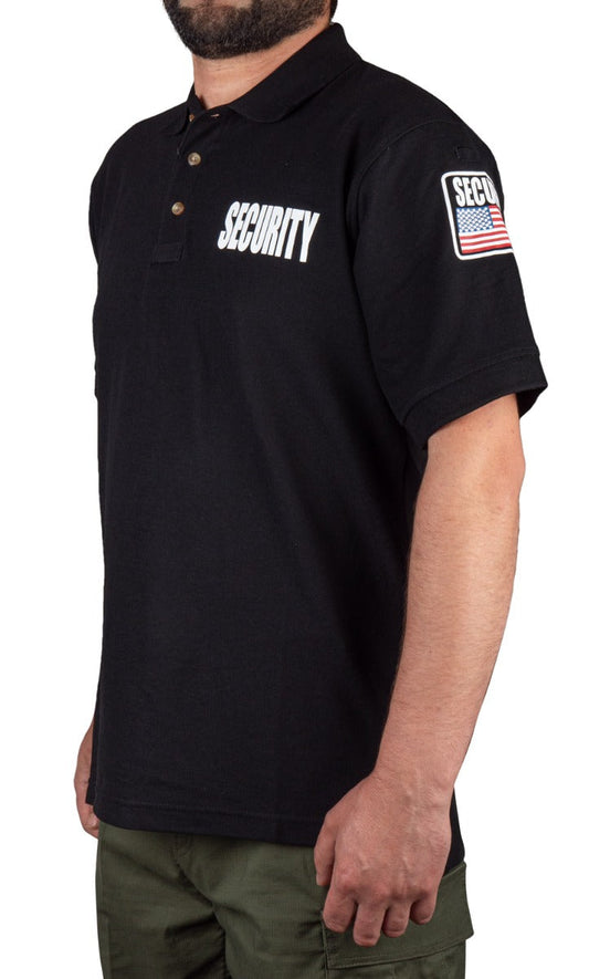 Stars Uniform Security Polo with USA Flag - Alternate View