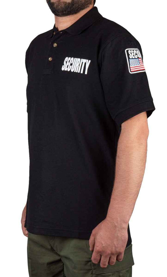 Stars Uniform Security Polo with USA Flag