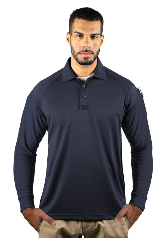 Stars Uniform Tactical Jersey Knit Long Sleeve Polo Shirt - Alternate View