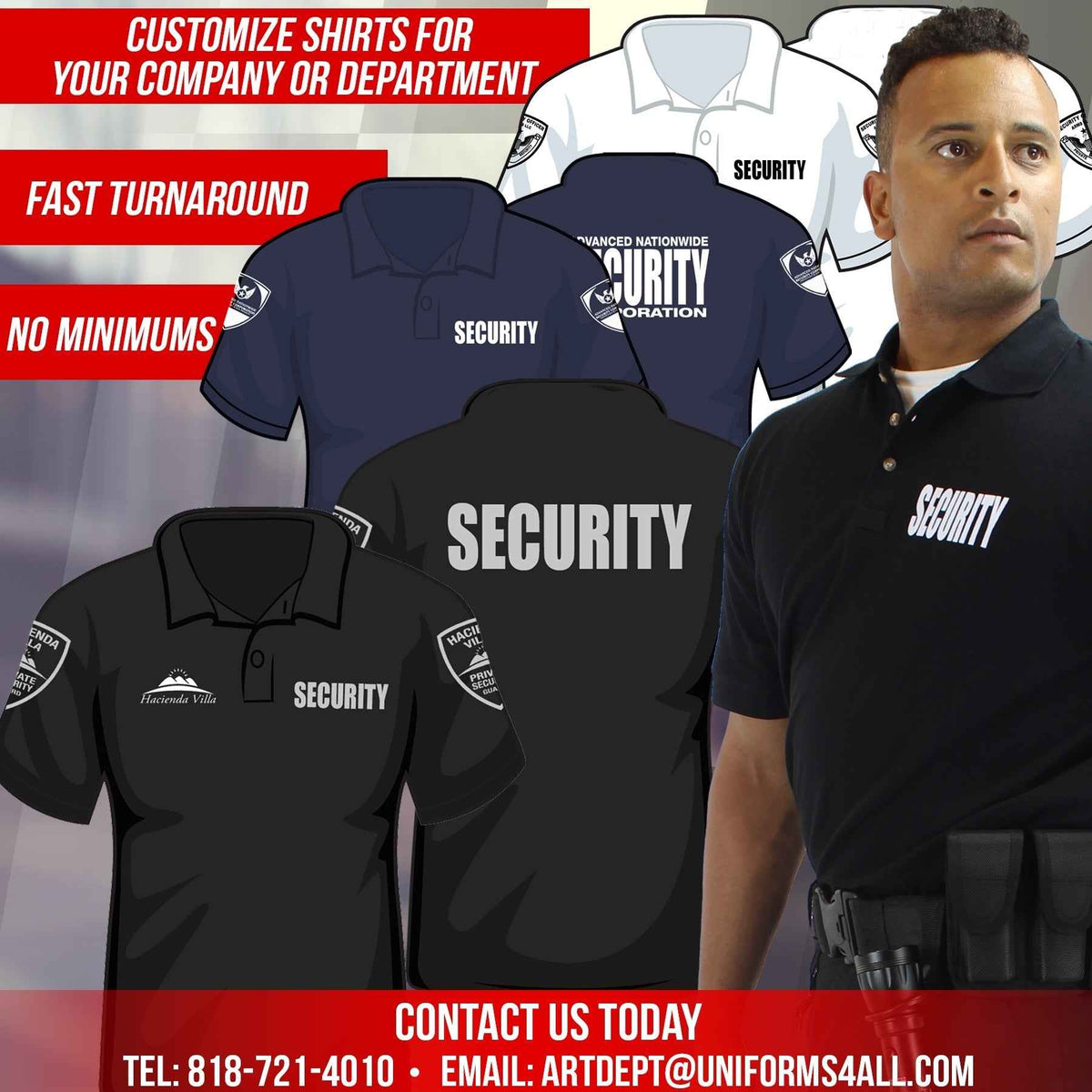 Stars Uniform Tactical Performance Long Sleeves Polo Shirt With ID