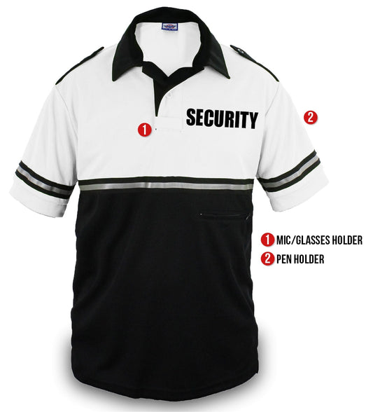Stars Uniform Two Tone Bike Patrol Shirt with Zipper Pocket with Security ID - Alternate View