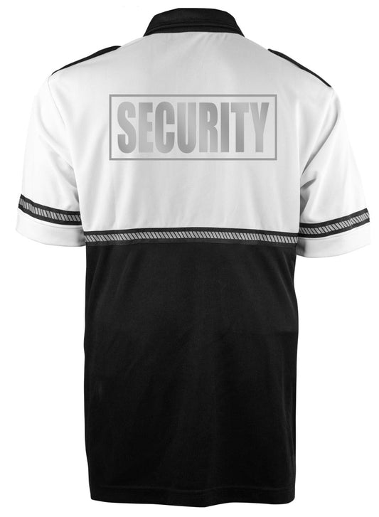 Stars Uniform Two Tone Reflective Security Bike Patrol Shirt with Zipper Pocket and Hash Stripes - Alternate View