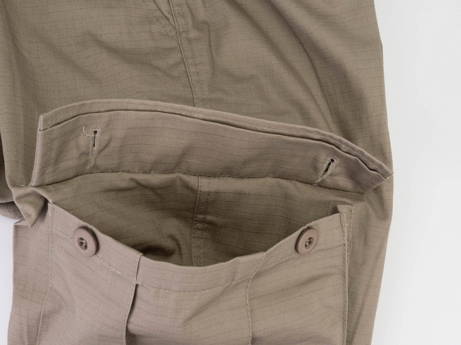 Ripstop Tactical BDU Pants - cargo side pocket open detail
