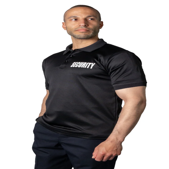 Stars Uniform Tactical Performance Security Polo Shirt - Navy Blue With White ID - Front