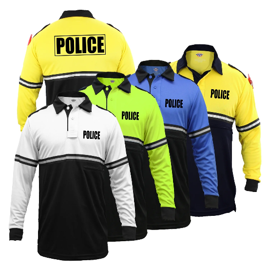 Stars Uniform Two Tone Police Long Sleeve Bike Patrol Shirt With Zipper Pocket product image