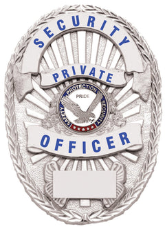 Security Private Officer Silver Shield Badge