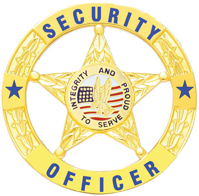 Stars Uniform Security Officer Gold 5-Star in Circle Badge