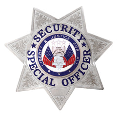 Stars Uniform Security Special Officer Silver 7-Point Star Badge