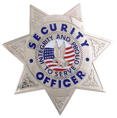 Stars Uniform Security Officer Silver 7-Point Star Badge