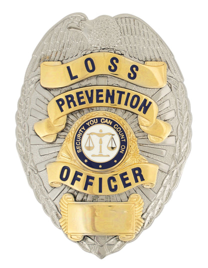 Stars Uniform Loss Prevention Officer Gold on Silver Eagle Badge
