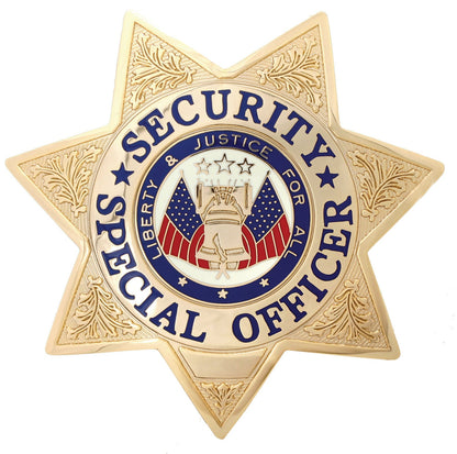 Stars Uniform Security Special Officer Gold 7-Point Star Badge