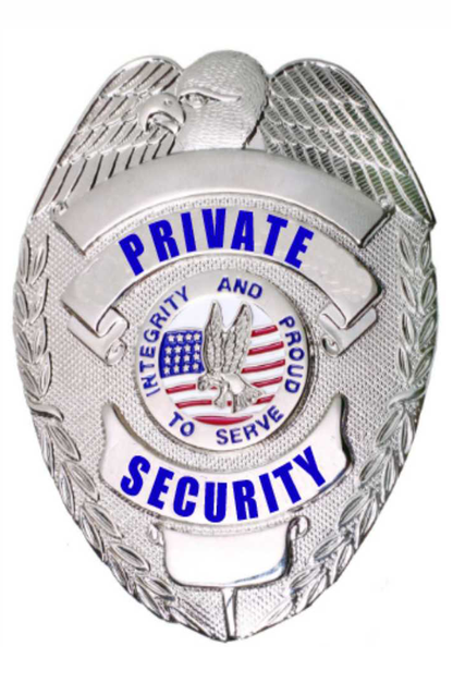 Stars Uniform Private Security Silver Eagle Badge