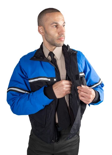Water Proof Zip-Off Sleeve Bike Patrol Jacket with Removable Liner
