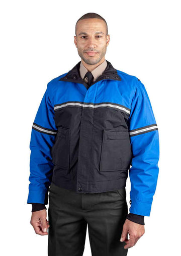 Water Proof Zip-Off Sleeve Bike Patrol Jacket with Removable Liner