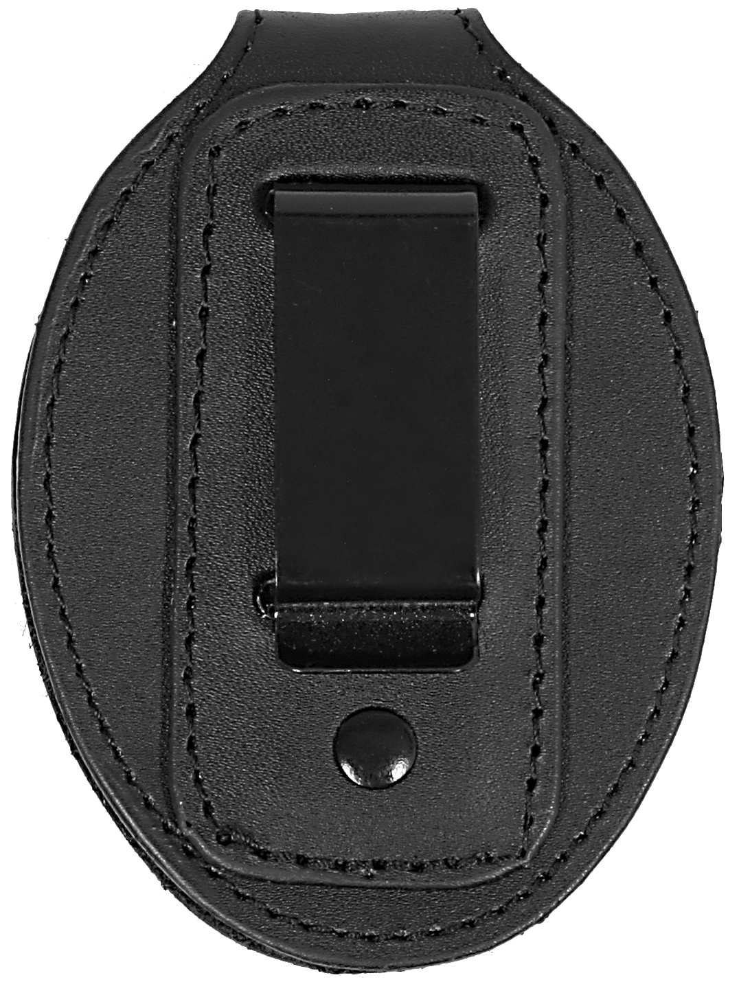 Oval Belt Clip Badge Holder (Standard Size) - Back with belt clip
