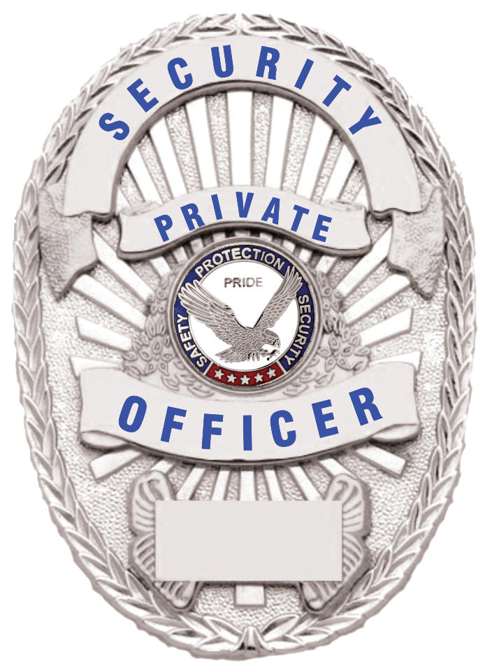 Security Private Officer Silver Shield Badge