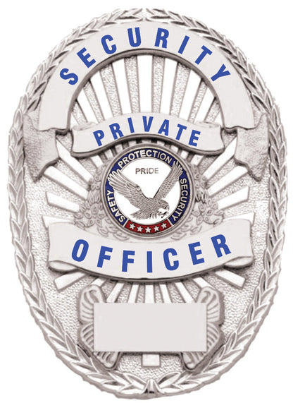 Security Private Officer Silver Shield Badge