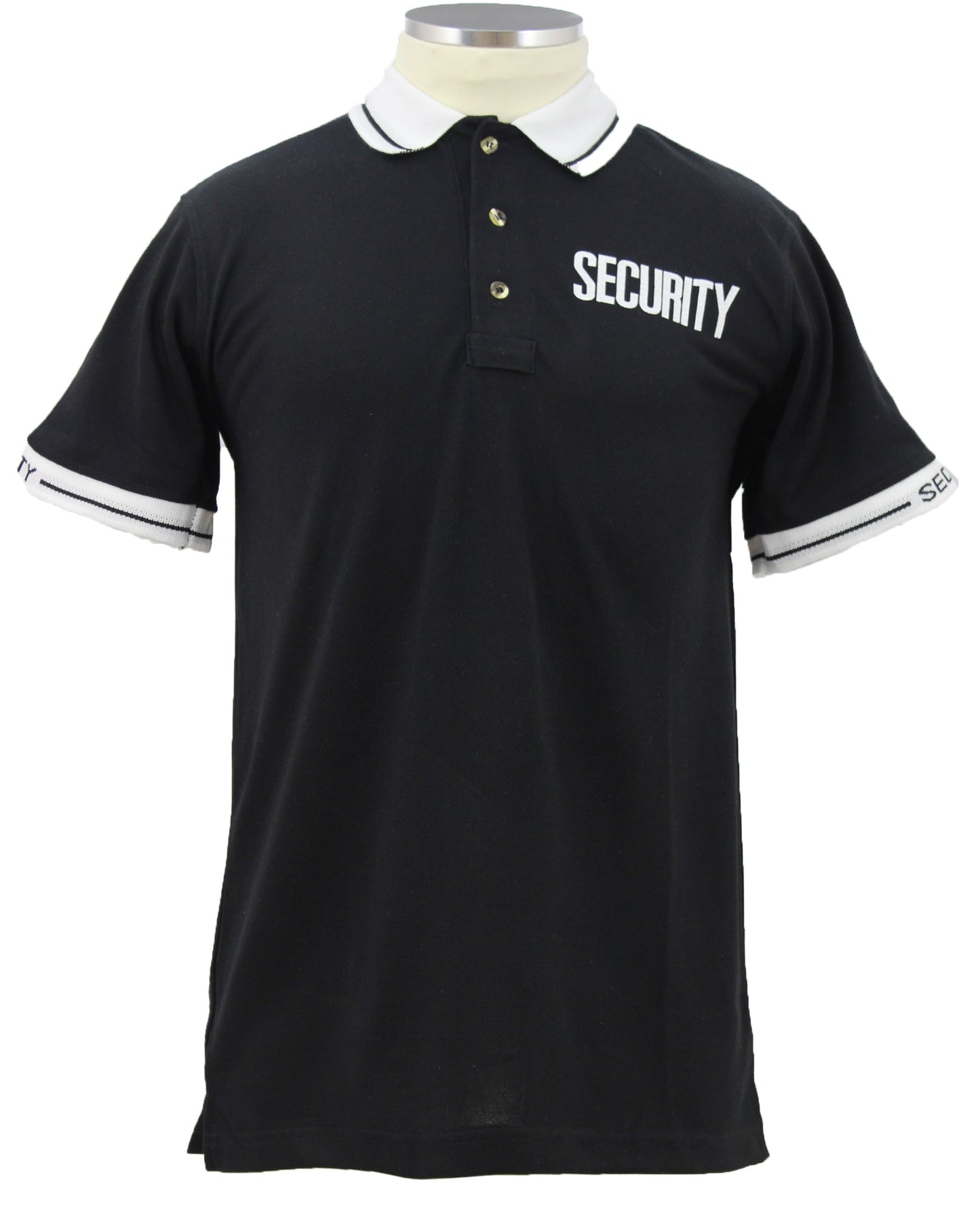 Polycotton Security Polo Shirts for Professionals - Black White ID