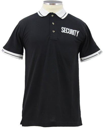 Polycotton Security Polo Shirts for Professionals - Black White ID