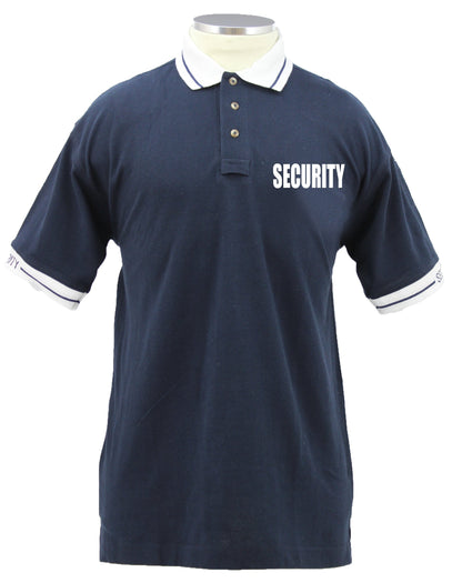 Polycotton Security Polo Shirts for Professionals - Navy Blue White ID