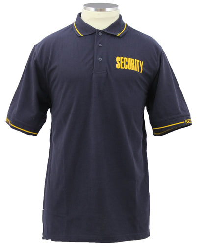Polycotton Security Polo Shirts for Professionals - Navy Blue Gold ID