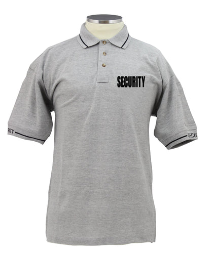 Polycotton Security Polo Shirts for Professionals - Grey Black ID