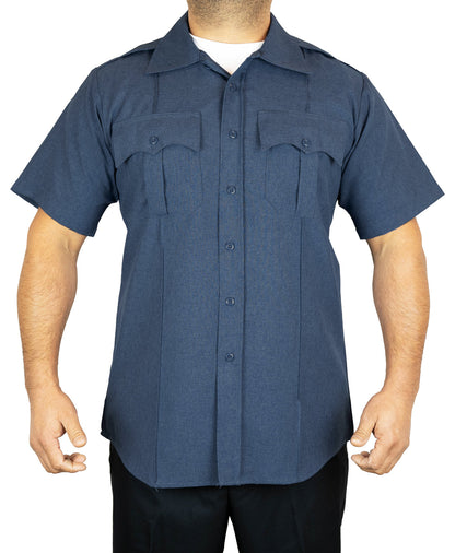 Stars Uniform 100% Polyester Short Sleeve Uniform Shirt - French Blue