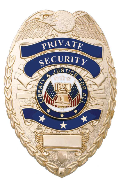 Stars Uniform Private Security Gold Shield Badge