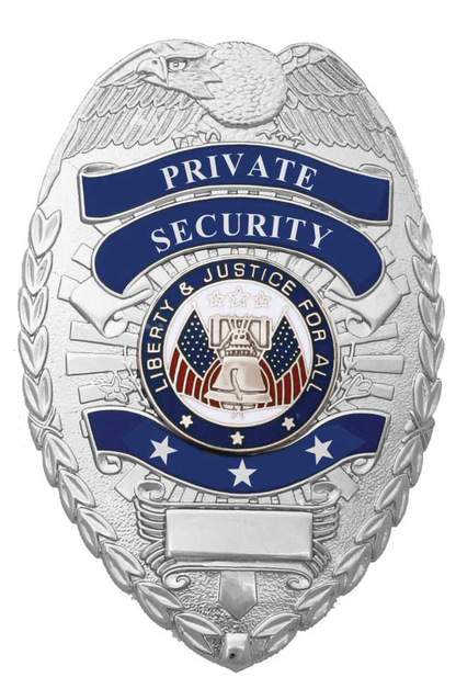 Stars Uniform Private Security Silver Shield Badge