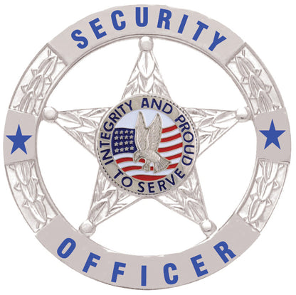 Stars Uniform Security Officer Silver 5-Star in Circle Badge