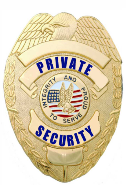 Stars Uniform Private Security Gold Eagle Badge