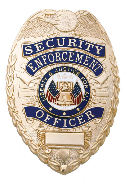 Stars Uniform Security Enforcement Officer Gold Shield Badge
