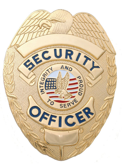 Stars Uniform Security Officer Gold Shield Badge